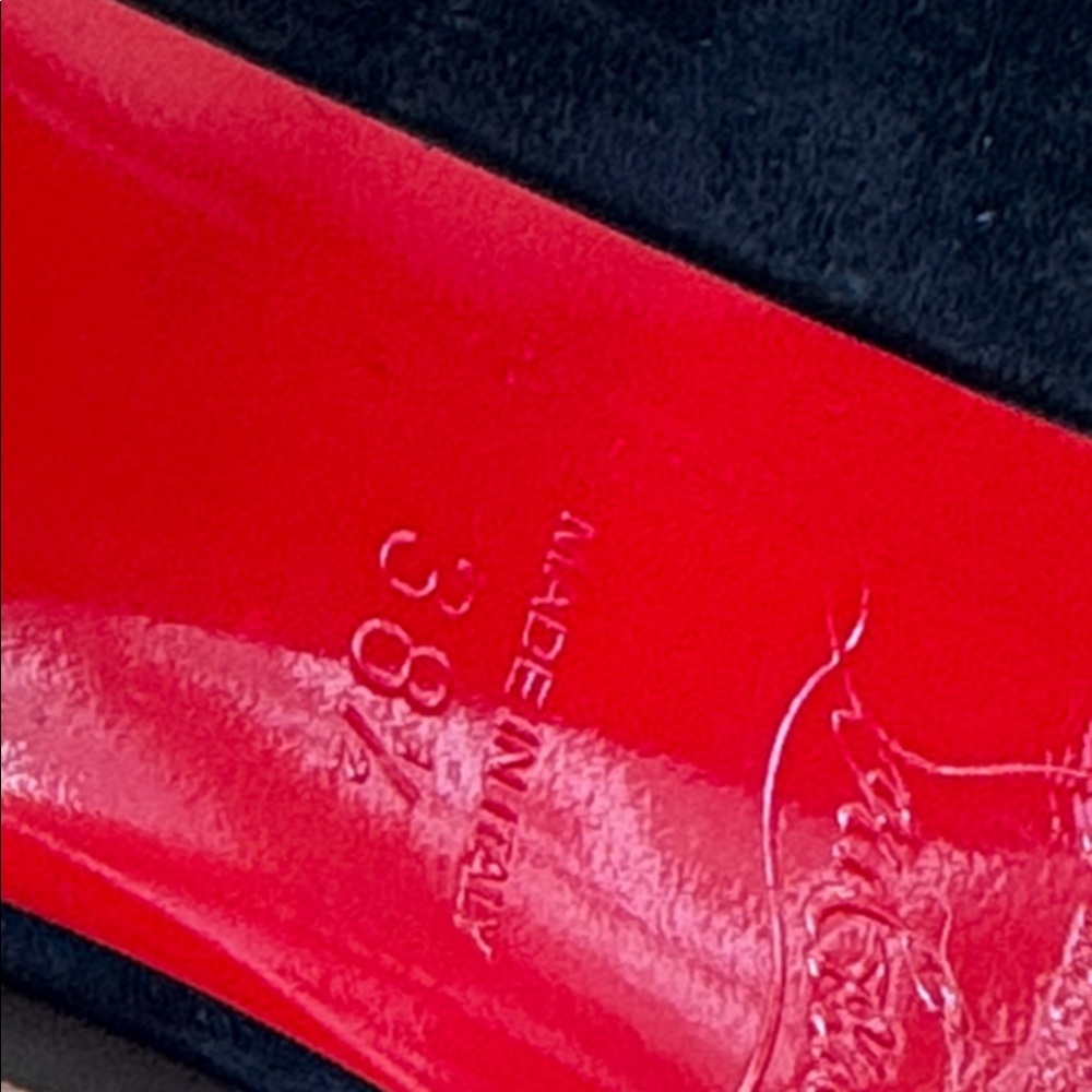 Christian Louboutin gena 85mm stretch boot bootie black suede sz 38.5 - Picture 11 of 13